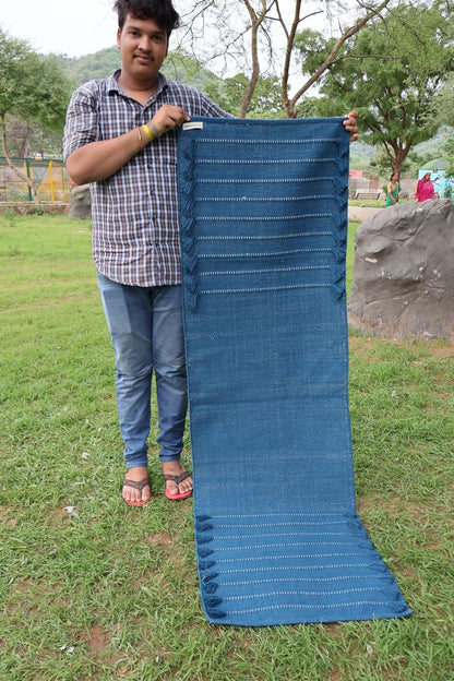 EcoComfort Cotton Yoga Mat - Hand-Woven, Extra-Thick for Ultimate Home Fitness - Durable & Stylish Yoga Rug (24”x72”x5mm)