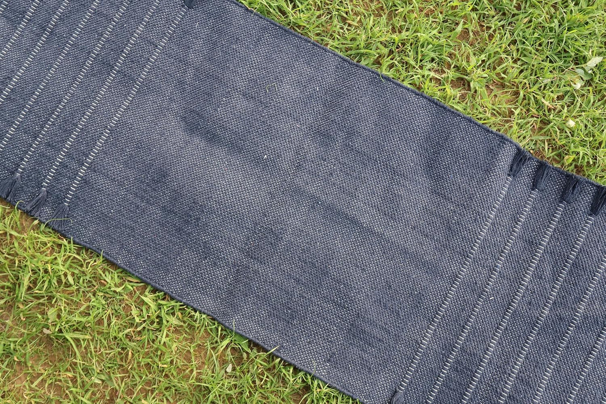 EcoComfort Cotton Yoga Mat - Hand-Woven, Extra-Thick for Ultimate Home Fitness - Durable & Stylish Yoga Rug (24”x72”x5mm)
