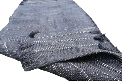 EcoComfort Cotton Yoga Mat - Hand-Woven, Extra-Thick for Ultimate Home Fitness - Durable & Stylish Yoga Rug (24”x72”x5mm)