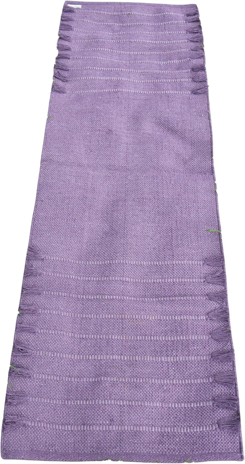 EcoComfort Cotton Yoga Mat - Hand-Woven, Extra-Thick for Ultimate Home Fitness - Durable & Stylish Yoga Rug (24”x72”x5mm)