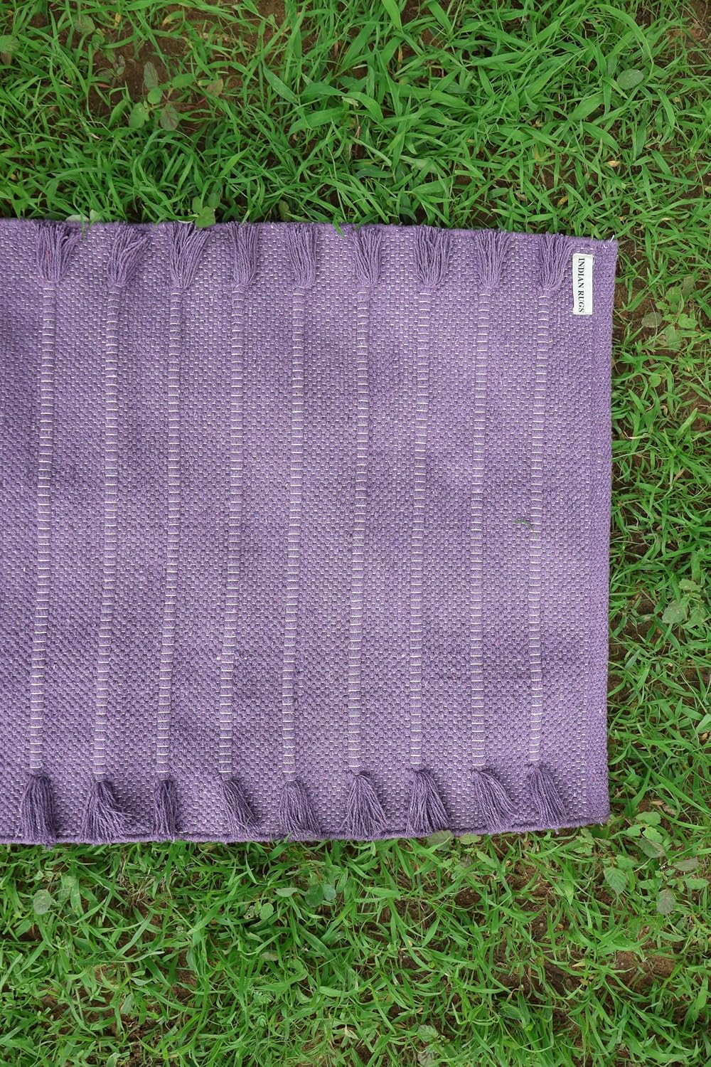 EcoComfort Cotton Yoga Mat - Hand-Woven, Extra-Thick for Ultimate Home Fitness - Durable & Stylish Yoga Rug (24”x72”x5mm)
