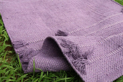 EcoComfort Cotton Yoga Mat - Hand-Woven, Extra-Thick for Ultimate Home Fitness - Durable & Stylish Yoga Rug (24”x72”x5mm)