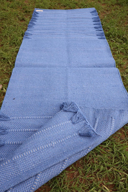 EcoComfort Cotton Yoga Mat - Hand-Woven, Extra-Thick for Ultimate Home Fitness - Durable & Stylish Yoga Rug (24”x72”x5mm)