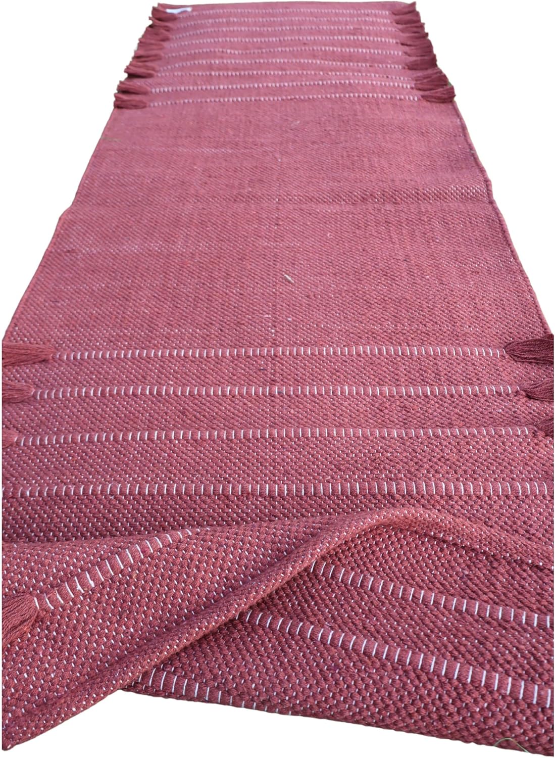 EcoComfort Cotton Yoga Mat - Hand-Woven, Extra-Thick for Ultimate Home Fitness - Durable & Stylish Yoga Rug (24”x72”x5mm)