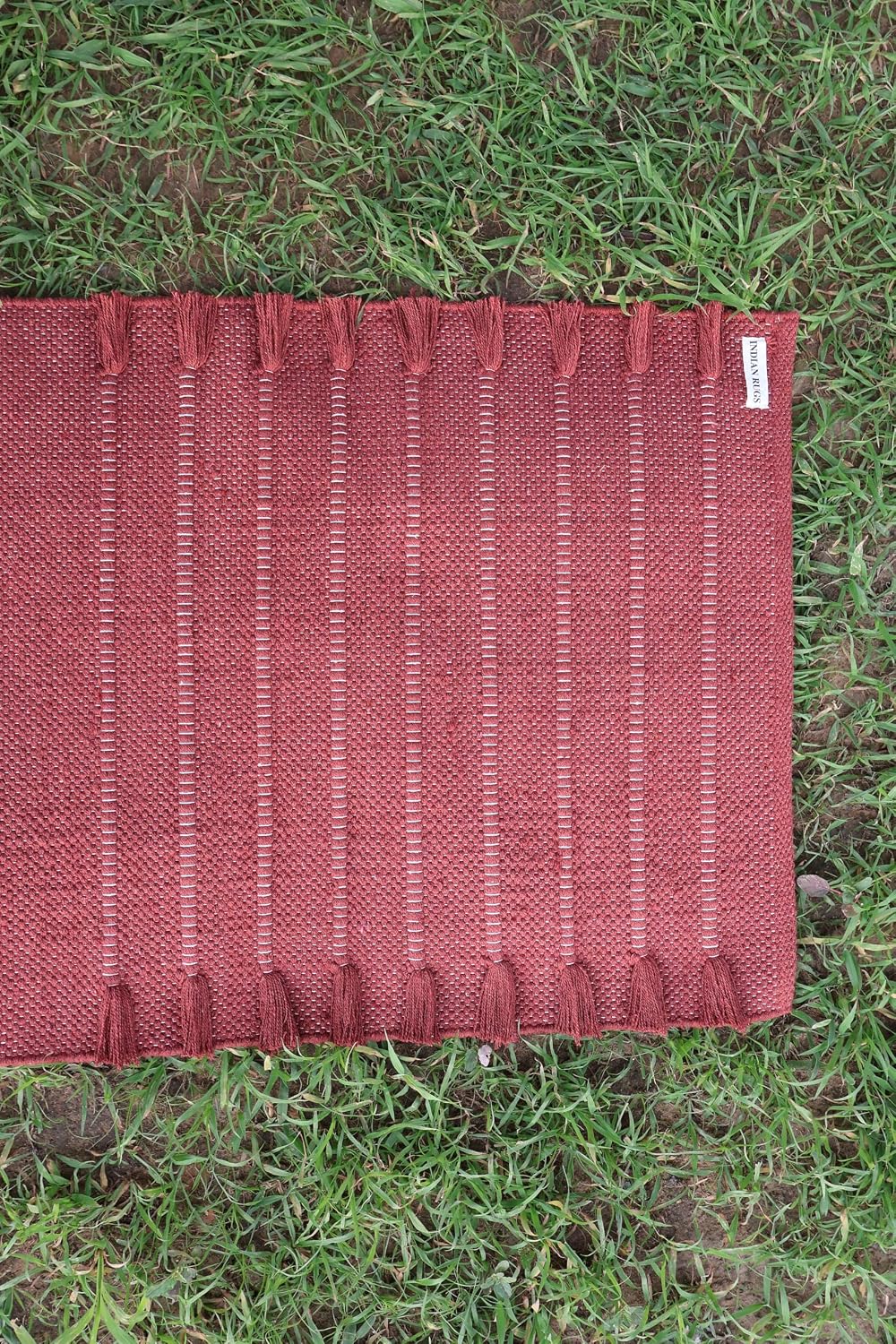 EcoComfort Cotton Yoga Mat - Hand-Woven, Extra-Thick for Ultimate Home Fitness - Durable & Stylish Yoga Rug (24”x72”x5mm)