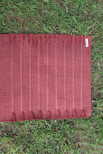 EcoComfort Cotton Yoga Mat - Hand-Woven, Extra-Thick for Ultimate Home Fitness - Durable & Stylish Yoga Rug (24”x72”x5mm)