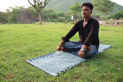 EcoComfort Cotton Yoga Mat - Hand-Woven, Extra-Thick for Ultimate Home Fitness - Durable & Stylish Yoga Rug (24”x72”x5mm)
