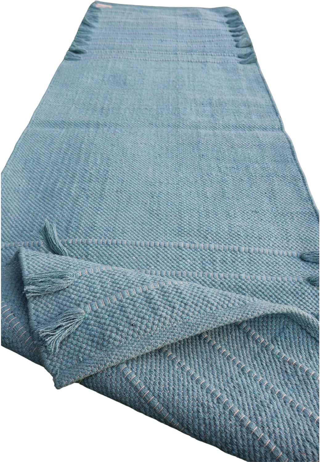 EcoComfort Cotton Yoga Mat - Hand-Woven, Extra-Thick for Ultimate Home Fitness - Durable & Stylish Yoga Rug (24”x72”x5mm)
