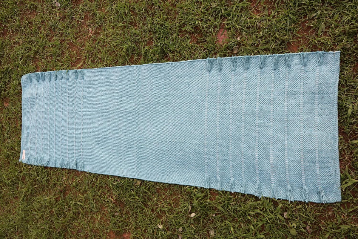 EcoComfort Cotton Yoga Mat - Hand-Woven, Extra-Thick for Ultimate Home Fitness - Durable & Stylish Yoga Rug (24”x72”x5mm)