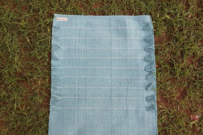 EcoComfort Cotton Yoga Mat - Hand-Woven, Extra-Thick for Ultimate Home Fitness - Durable & Stylish Yoga Rug (24”x72”x5mm)