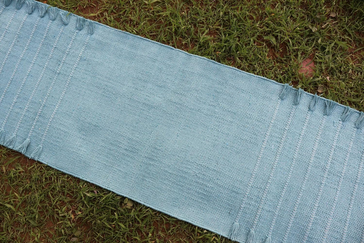 EcoComfort Cotton Yoga Mat - Hand-Woven, Extra-Thick for Ultimate Home Fitness - Durable & Stylish Yoga Rug (24”x72”x5mm)