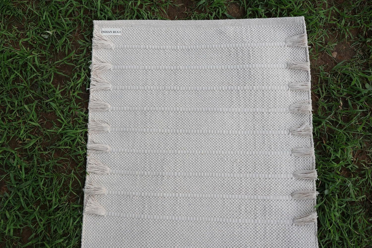 EcoComfort Cotton Yoga Mat - Hand-Woven, Extra-Thick for Ultimate Home Fitness - Durable & Stylish Yoga Rug (24”x72”x5mm)