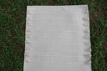 EcoComfort Cotton Yoga Mat - Hand-Woven, Extra-Thick for Ultimate Home Fitness - Durable & Stylish Yoga Rug (24”x72”x5mm)