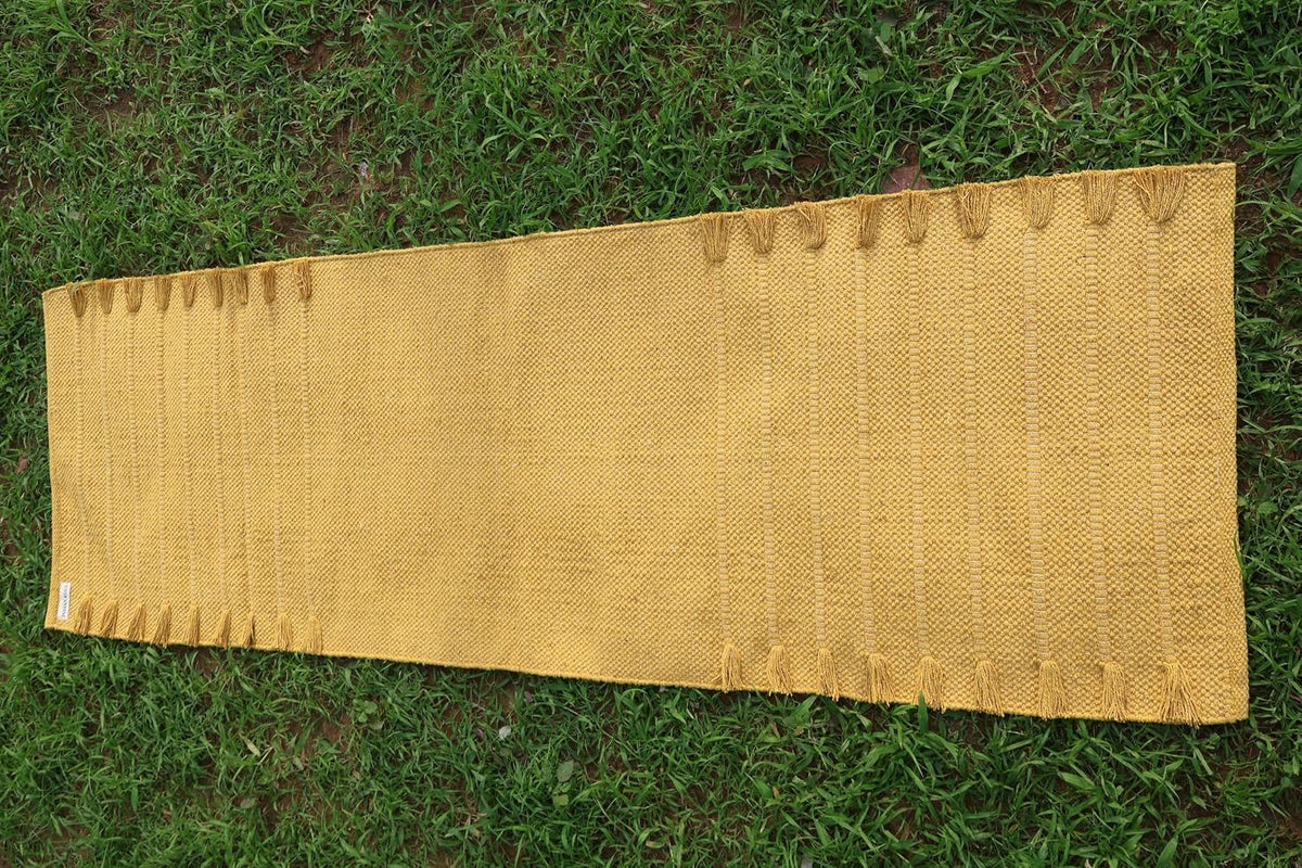 EcoComfort Cotton Yoga Mat - Hand-Woven, Extra-Thick for Ultimate Home Fitness - Durable & Stylish Yoga Rug (24”x72”x5mm)