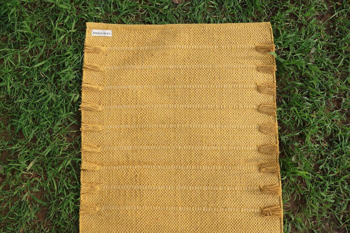 EcoComfort Cotton Yoga Mat - Hand-Woven, Extra-Thick for Ultimate Home Fitness - Durable & Stylish Yoga Rug (24”x72”x5mm)
