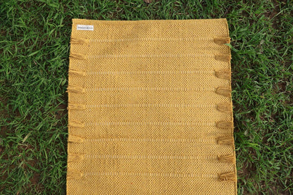 EcoComfort Cotton Yoga Mat - Hand-Woven, Extra-Thick for Ultimate Home Fitness - Durable & Stylish Yoga Rug (24”x72”x5mm)