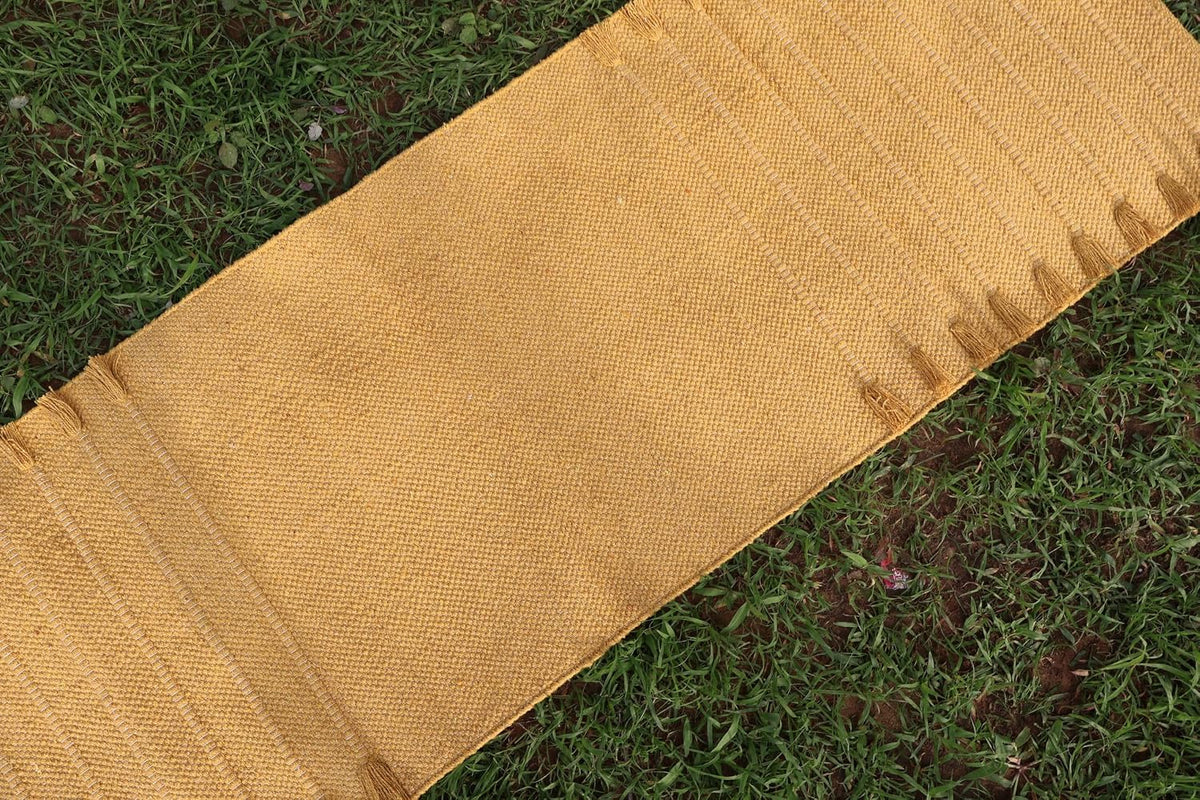 EcoComfort Cotton Yoga Mat - Hand-Woven, Extra-Thick for Ultimate Home Fitness - Durable & Stylish Yoga Rug (24”x72”x5mm)