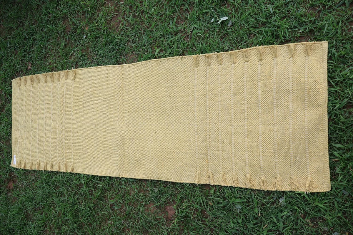 EcoComfort Cotton Yoga Mat - Hand-Woven, Extra-Thick for Ultimate Home Fitness - Durable & Stylish Yoga Rug (24”x72”x5mm)