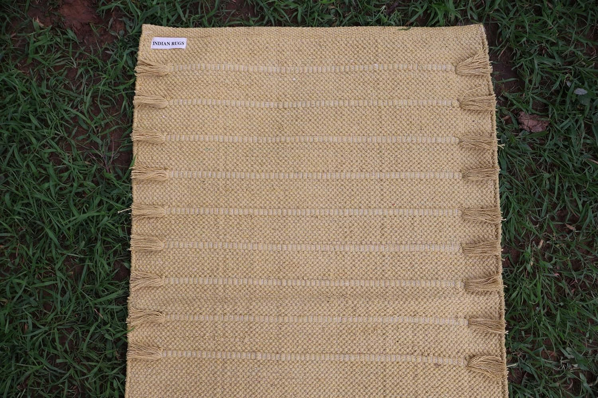 EcoComfort Cotton Yoga Mat - Hand-Woven, Extra-Thick for Ultimate Home Fitness - Durable & Stylish Yoga Rug (24”x72”x5mm)
