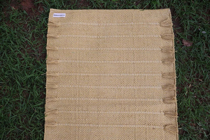 EcoComfort Cotton Yoga Mat - Hand-Woven, Extra-Thick for Ultimate Home Fitness - Durable & Stylish Yoga Rug (24”x72”x5mm)