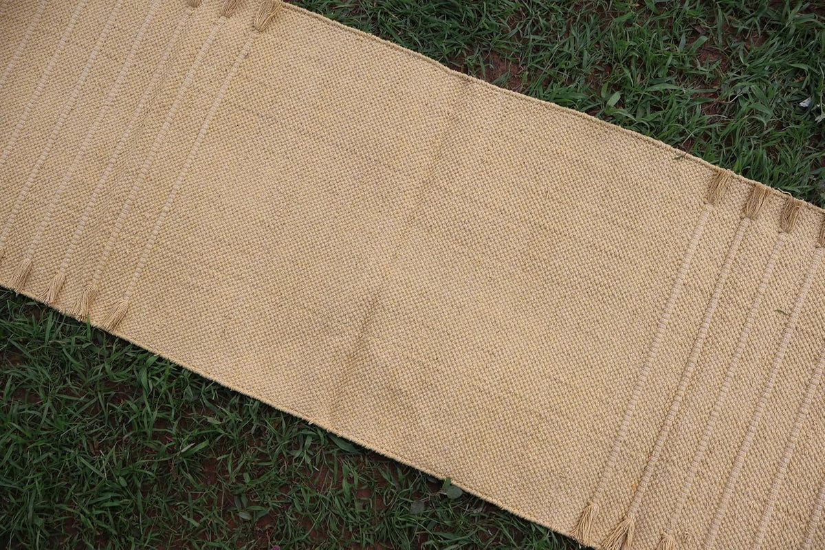 EcoComfort Cotton Yoga Mat - Hand-Woven, Extra-Thick for Ultimate Home Fitness - Durable & Stylish Yoga Rug (24”x72”x5mm)