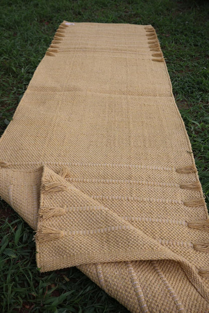 EcoComfort Cotton Yoga Mat - Hand-Woven, Extra-Thick for Ultimate Home Fitness - Durable & Stylish Yoga Rug (24”x72”x5mm)