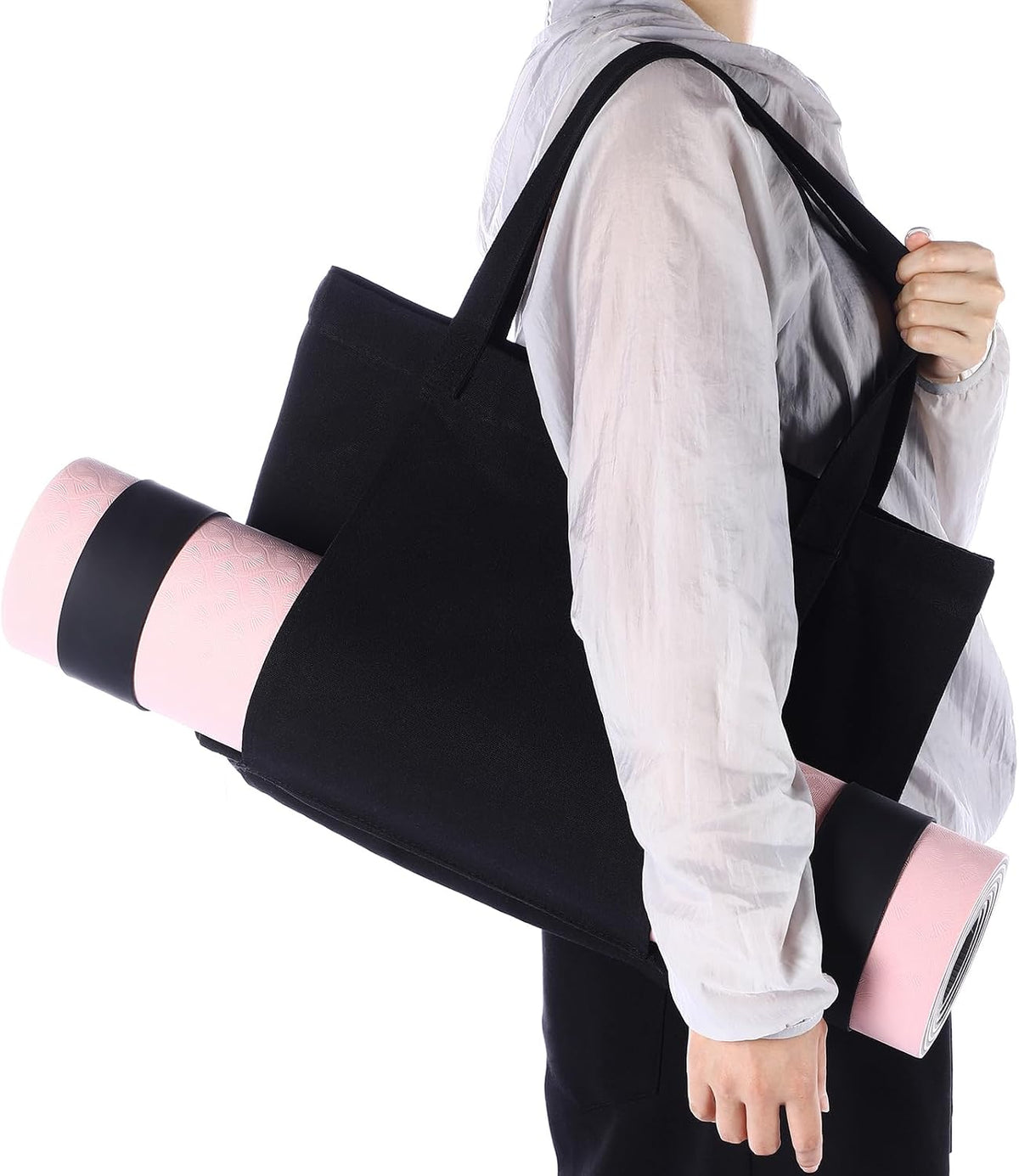 Yoga Mat Bag Set for Women Including Yoga Tote Bag (Without Mat) Booty Resistance Bands Non Slip Sports Socks Silicone Ties for Pilates Travel Workout Office Home Gym