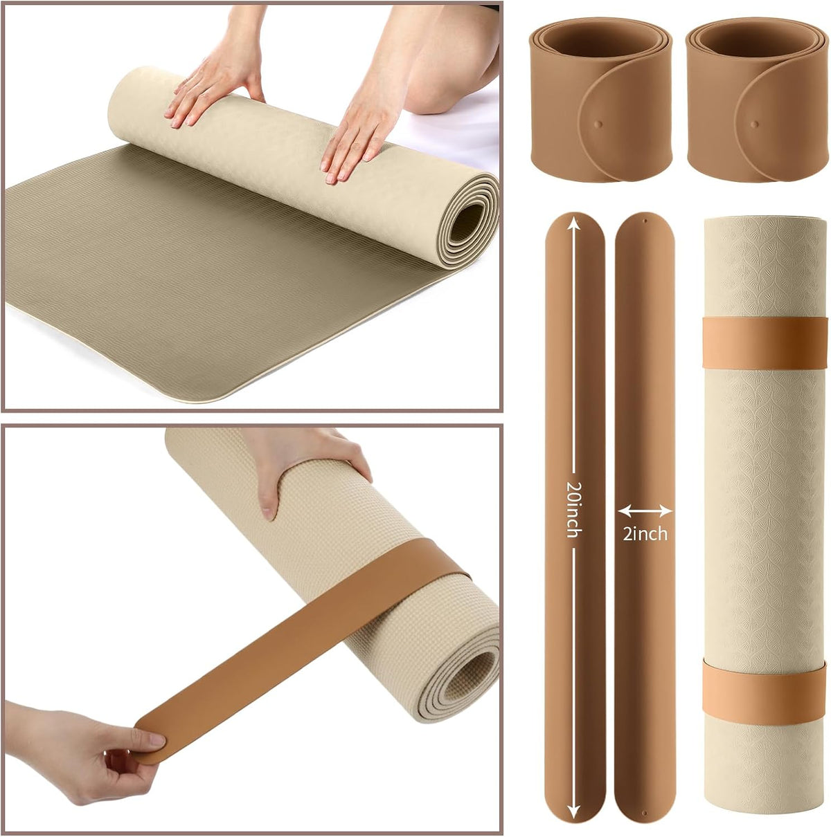 Yoga Mat Bag Set for Women Including Yoga Tote Bag (Without Mat) Booty Resistance Bands Non Slip Sports Socks Silicone Ties for Pilates Travel Workout Office Home Gym