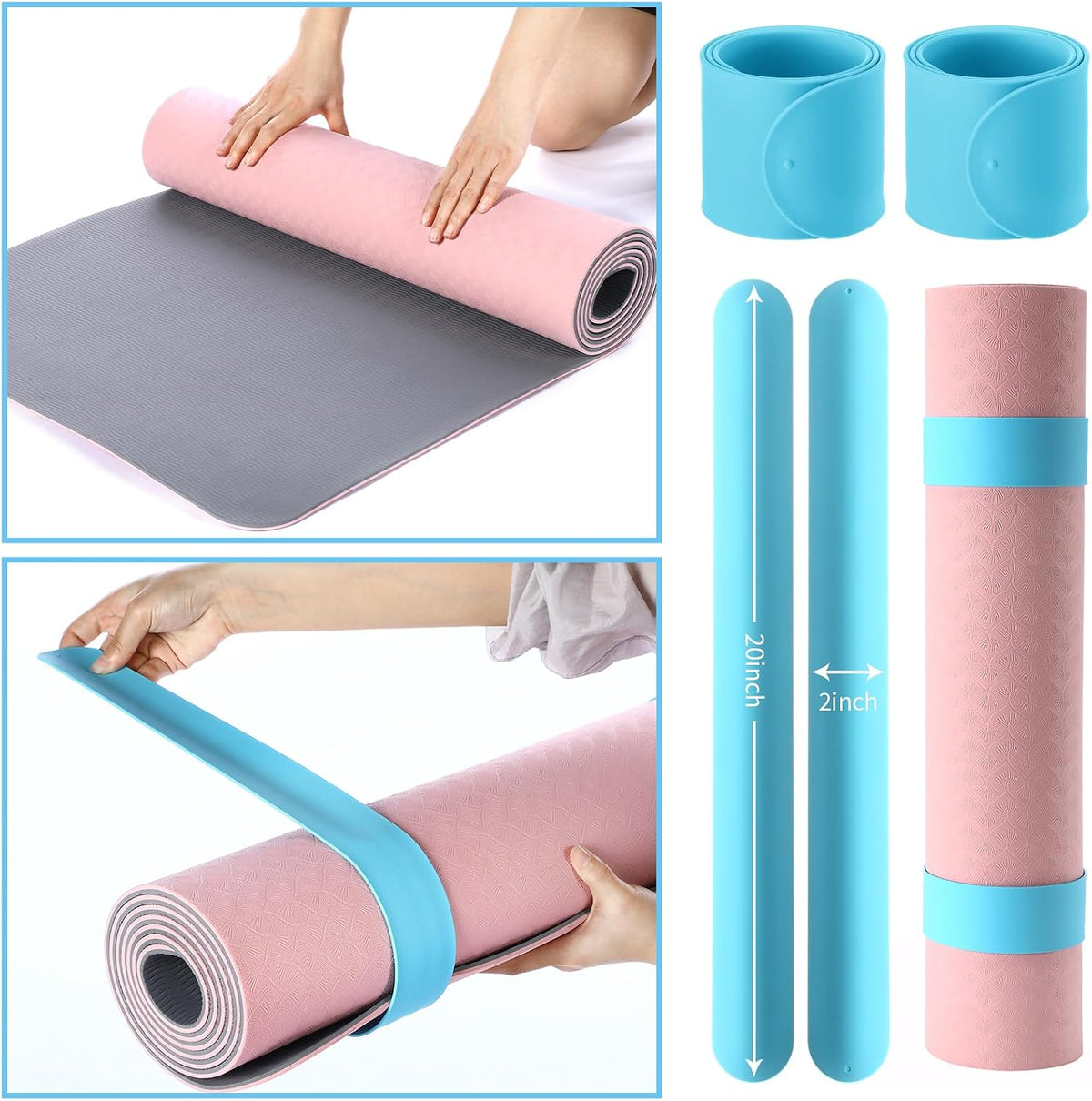 Yoga Mat Bag Set for Women Including Yoga Tote Bag (Without Mat) Booty Resistance Bands Non Slip Sports Socks Silicone Ties for Pilates Travel Workout Office Home Gym