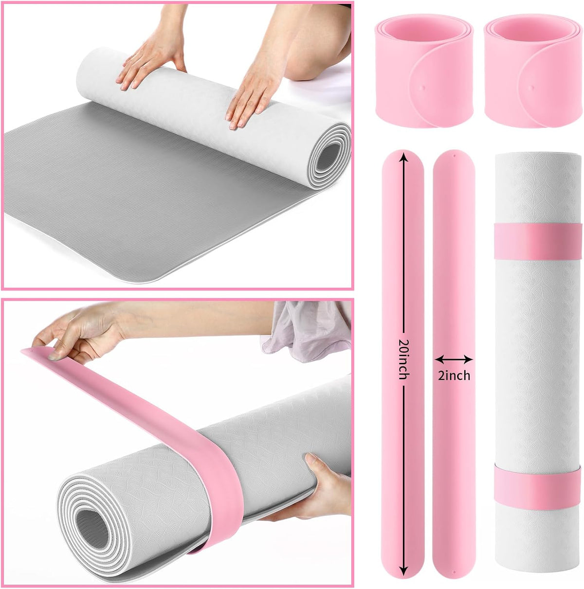 Yoga Mat Bag Set for Women Including Yoga Tote Bag (Without Mat) Booty Resistance Bands Non Slip Sports Socks Silicone Ties for Pilates Travel Workout Office Home Gym