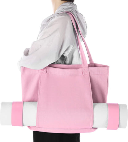 Yoga Mat Bag Set for Women Including Yoga Tote Bag (Without Mat) Booty Resistance Bands Non Slip Sports Socks Silicone Ties for Pilates Travel Workout Office Home Gym