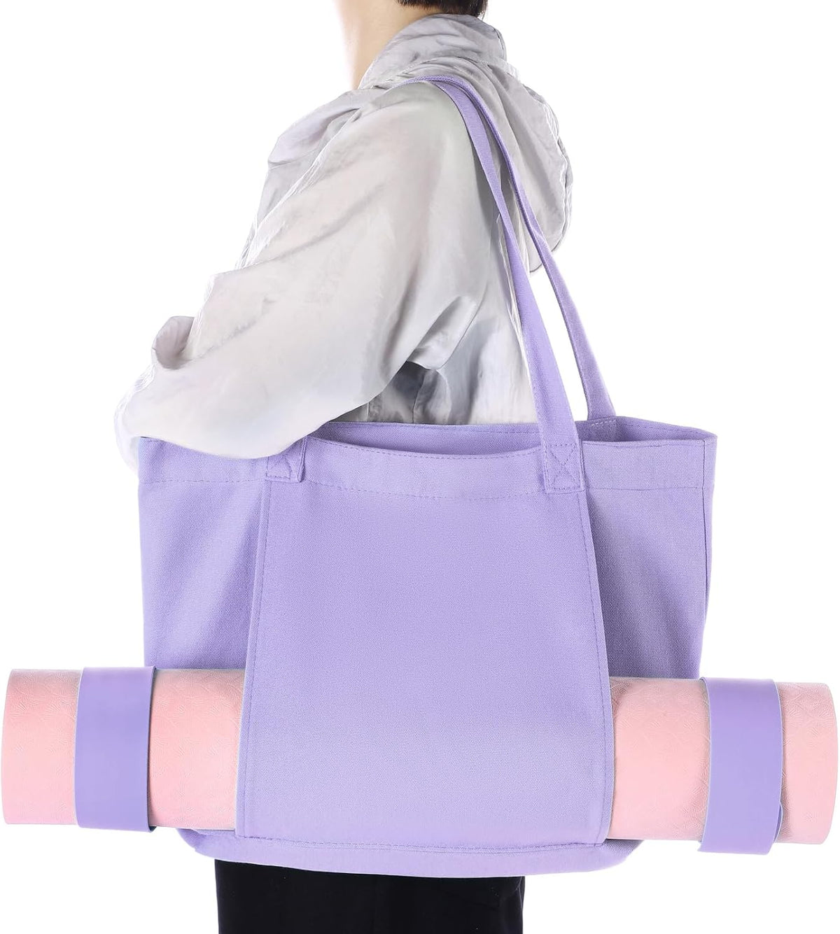 Yoga Mat Bag Set for Women Including Yoga Tote Bag (Without Mat) Booty Resistance Bands Non Slip Sports Socks Silicone Ties for Pilates Travel Workout Office Home Gym