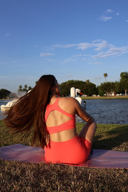 Women's Khloe High Impact Sports Bra | unique racerback, elegant square neck, support & versatile, workout fitness training gym yoga crop tank, moisture-wicking