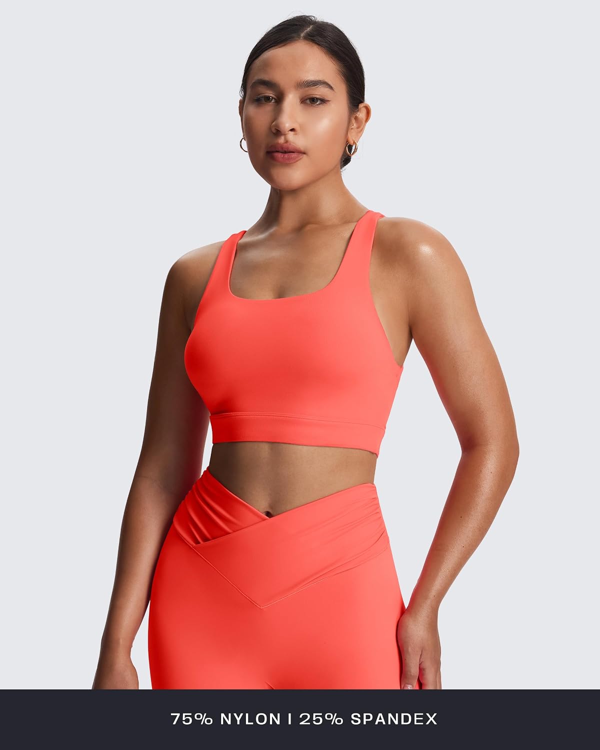Women's Khloe High Impact Sports Bra | unique racerback, elegant square neck, support & versatile, workout fitness training gym yoga crop tank, moisture-wicking