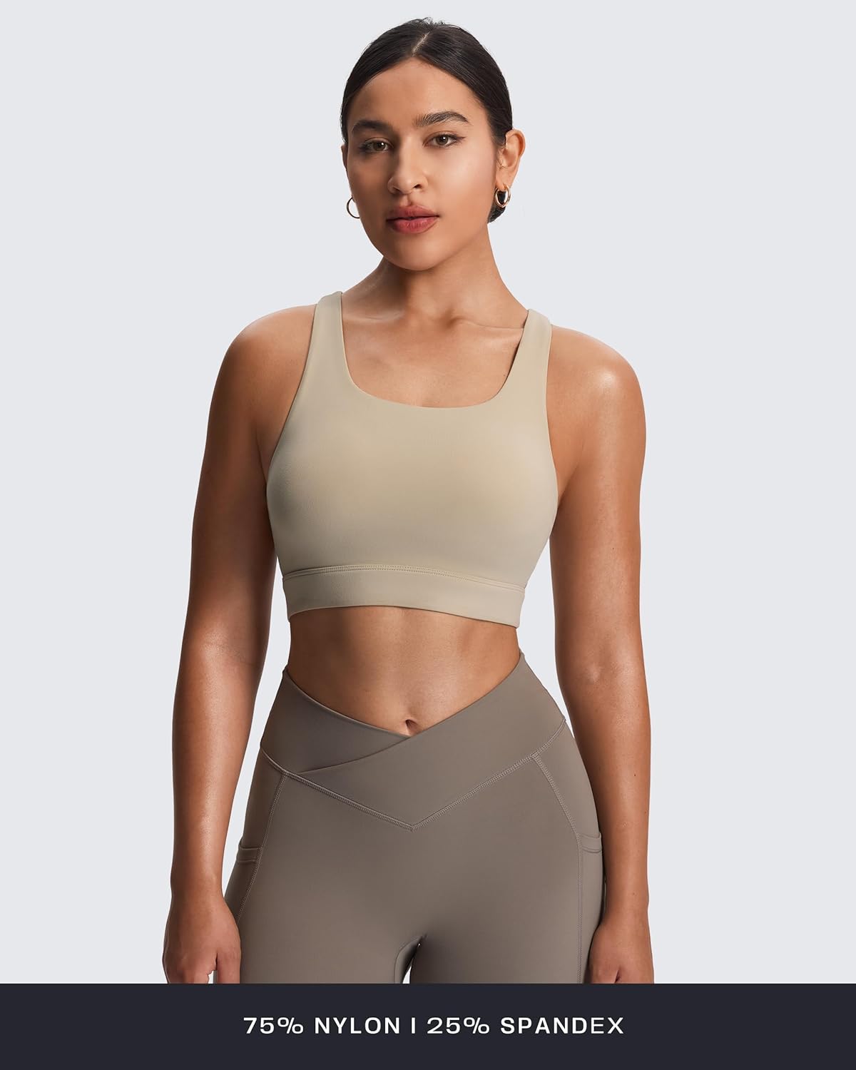 Women's Khloe High Impact Sports Bra | unique racerback, elegant square neck, support & versatile, workout fitness training gym yoga crop tank, moisture-wicking