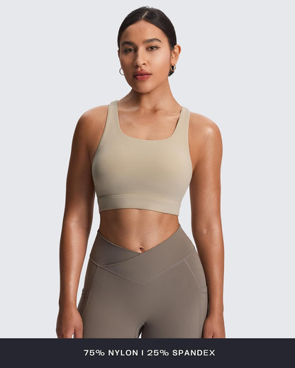 Women's Khloe High Impact Sports Bra | unique racerback, elegant square neck, support & versatile, workout fitness training gym yoga crop tank, moisture-wicking