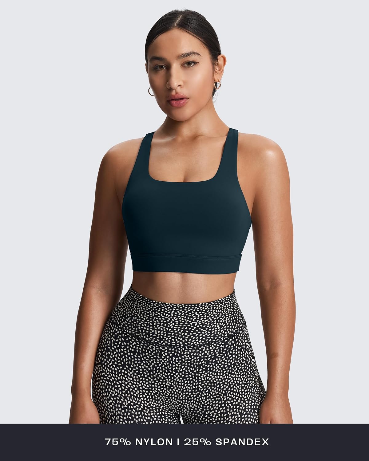 Women's Khloe High Impact Sports Bra | unique racerback, elegant square neck, support & versatile, workout fitness training gym yoga crop tank, moisture-wicking