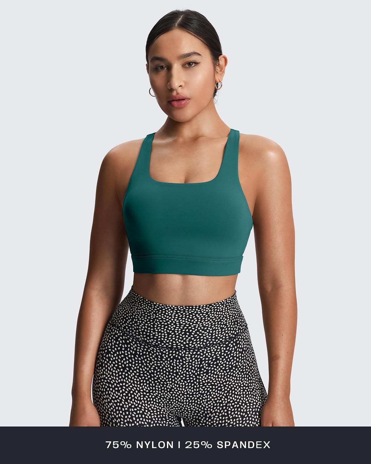 Women's Khloe High Impact Sports Bra | unique racerback, elegant square neck, support & versatile, workout fitness training gym yoga crop tank, moisture-wicking
