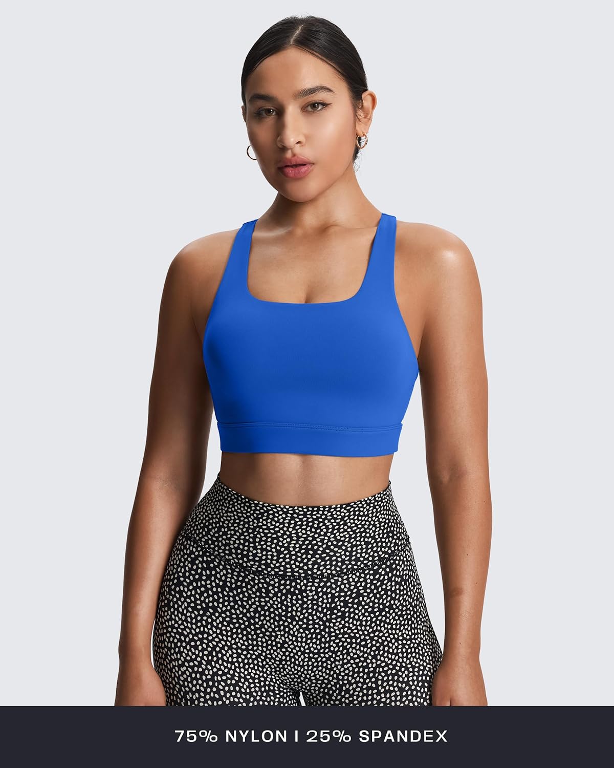Women's Khloe High Impact Sports Bra | unique racerback, elegant square neck, support & versatile, workout fitness training gym yoga crop tank, moisture-wicking