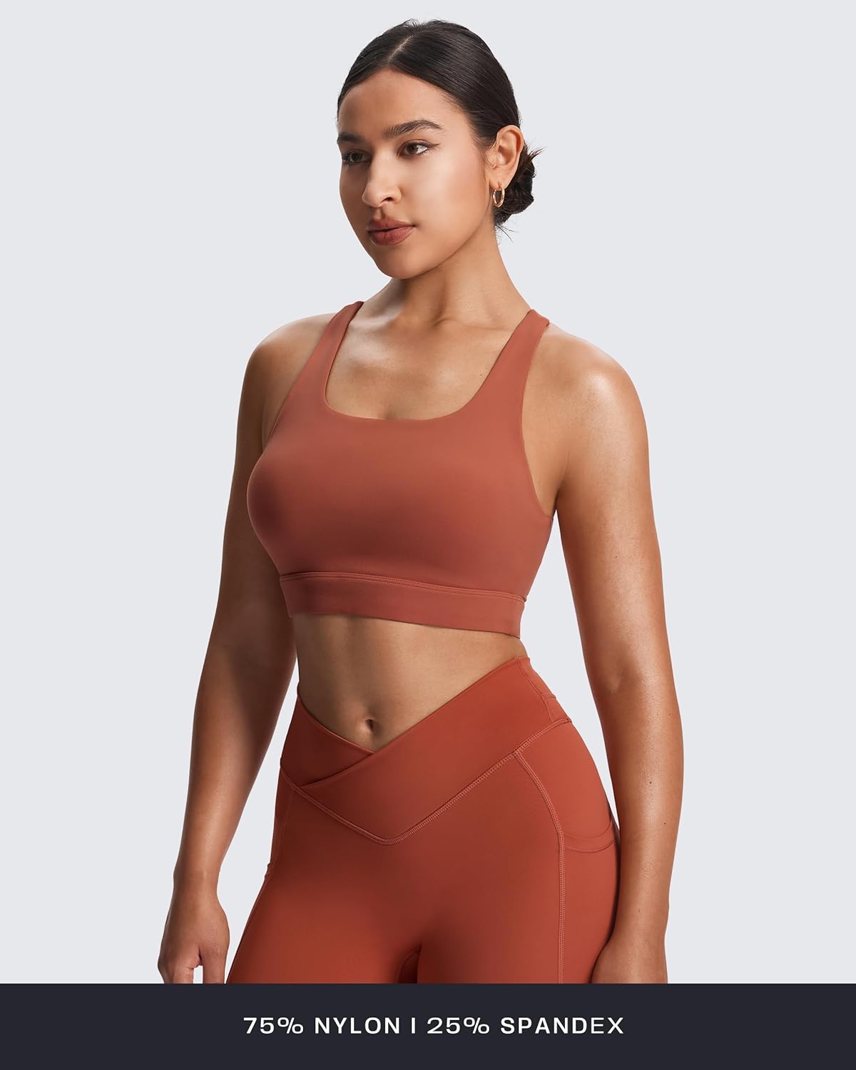 Women's Khloe High Impact Sports Bra | unique racerback, elegant square neck, support & versatile, workout fitness training gym yoga crop tank, moisture-wicking