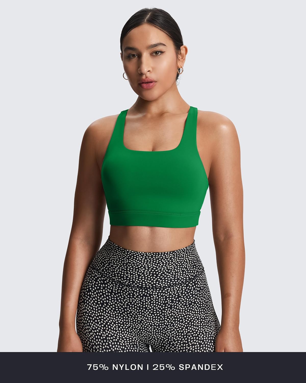 Women's Khloe High Impact Sports Bra | unique racerback, elegant square neck, support & versatile, workout fitness training gym yoga crop tank, moisture-wicking