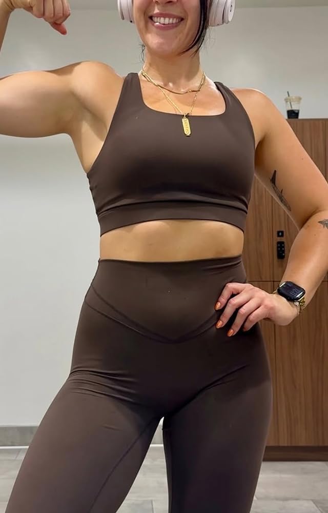 Women's Khloe High Impact Sports Bra | unique racerback, elegant square neck, support & versatile, workout fitness training gym yoga crop tank, moisture-wicking
