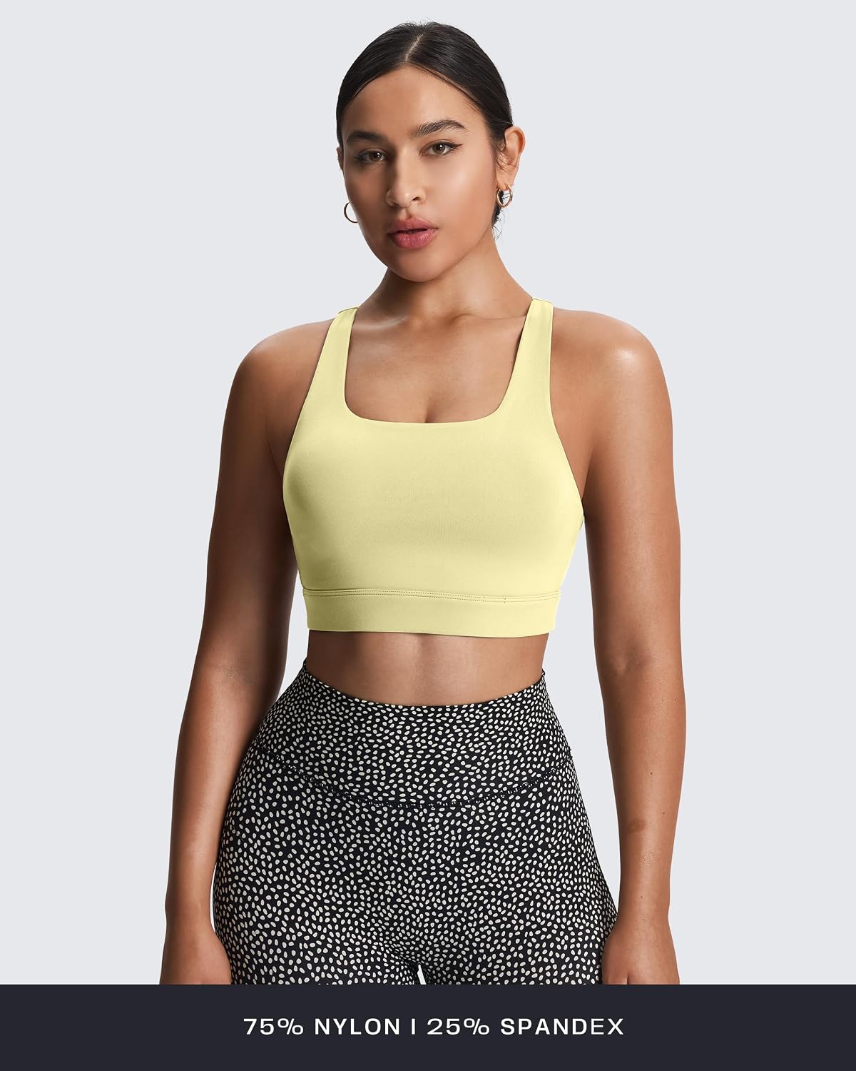 Women's Khloe High Impact Sports Bra | unique racerback, elegant square neck, support & versatile, workout fitness training gym yoga crop tank, moisture-wicking