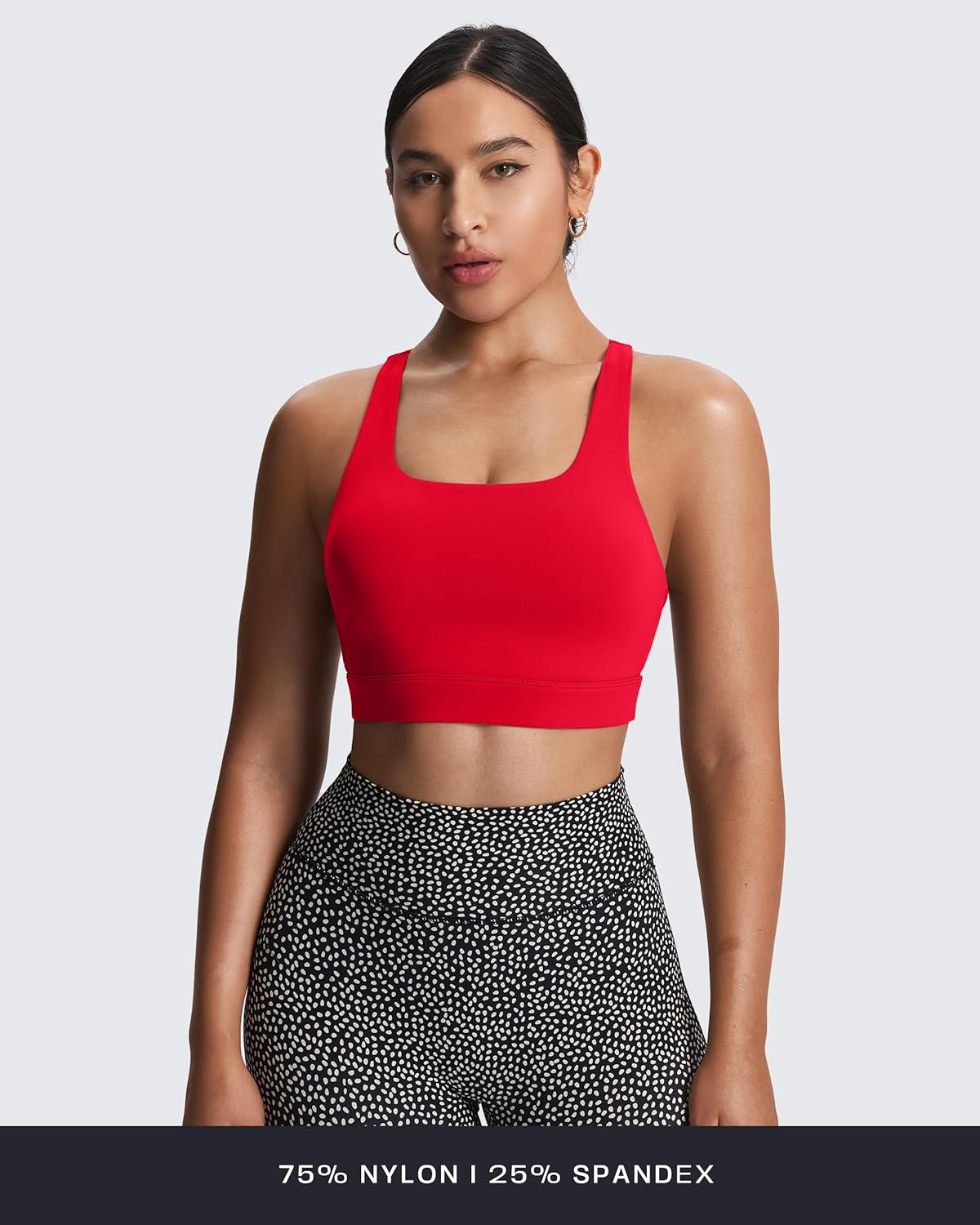 Women's Khloe High Impact Sports Bra | unique racerback, elegant square neck, support & versatile, workout fitness training gym yoga crop tank, moisture-wicking