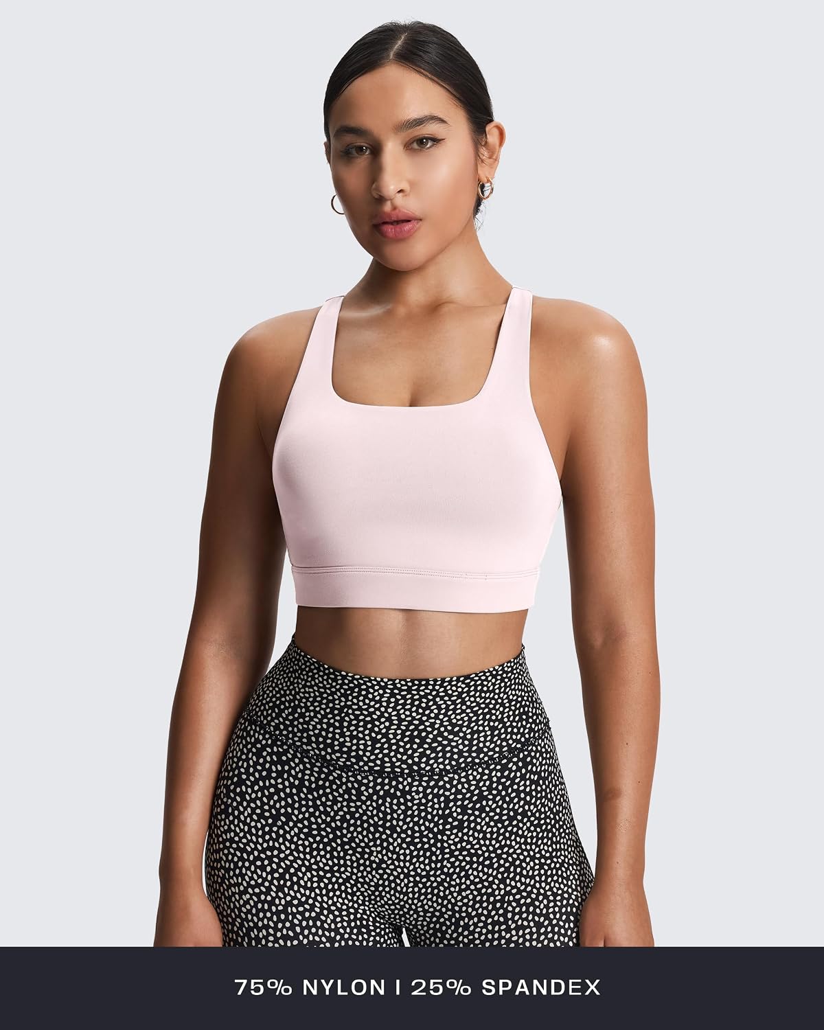 Women's Khloe High Impact Sports Bra | unique racerback, elegant square neck, support & versatile, workout fitness training gym yoga crop tank, moisture-wicking