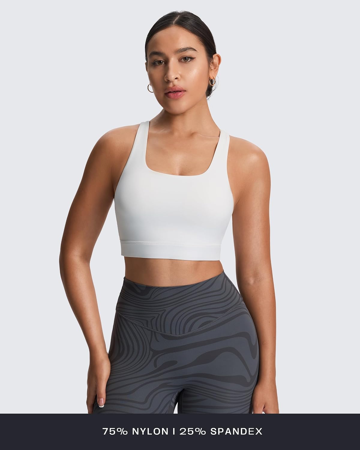 Women's Khloe High Impact Sports Bra | unique racerback, elegant square neck, support & versatile, workout fitness training gym yoga crop tank, moisture-wicking
