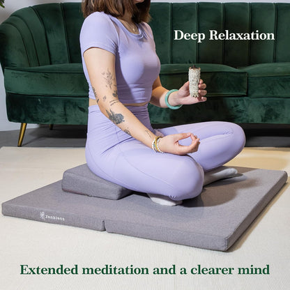 Yoga Meditation Cushion Set,Large Square Meditation Floor Pillow, Meditation Mat and Pillow Set for Sitting on Floor,Zafu and Zabuton Accessories(31.5")