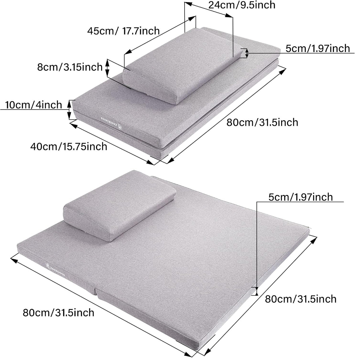 Yoga Meditation Cushion Set,Large Square Meditation Floor Pillow, Meditation Mat and Pillow Set for Sitting on Floor,Zafu and Zabuton Accessories(31.5")