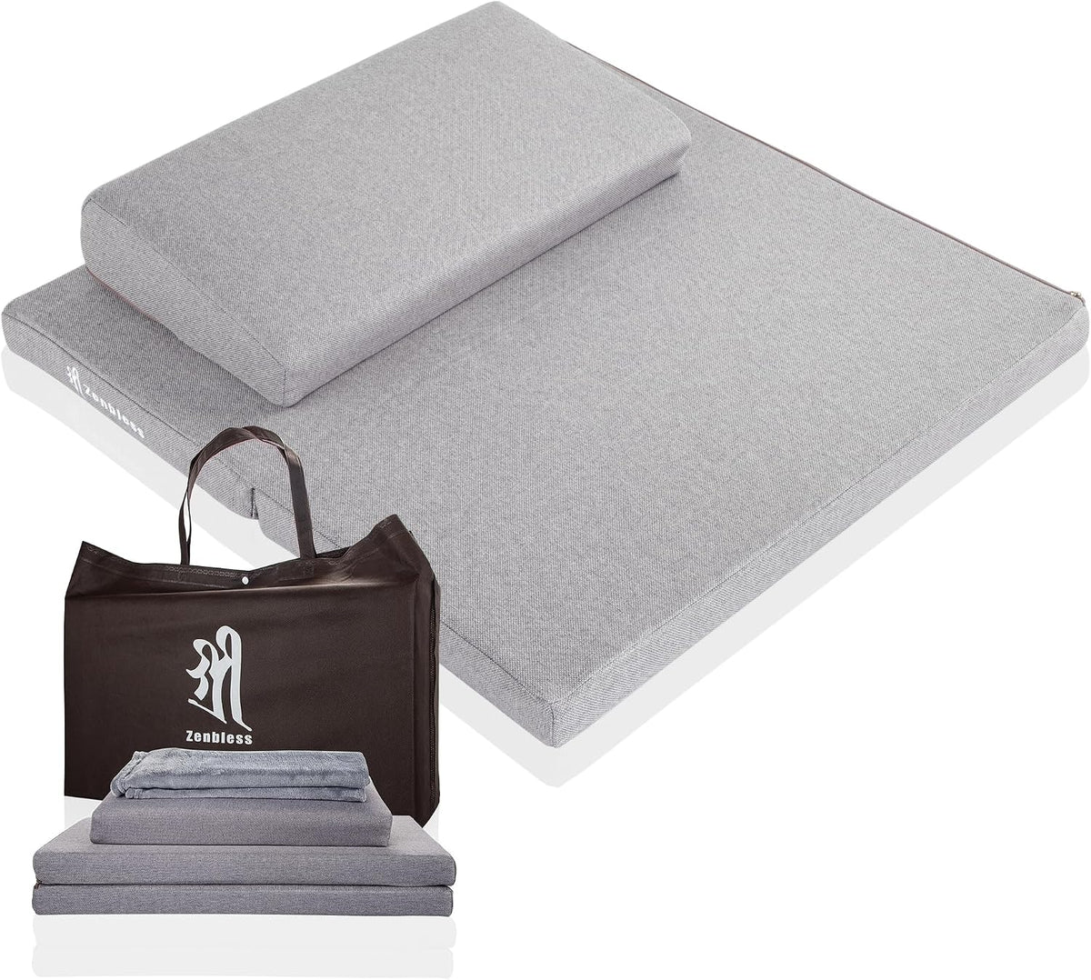 Yoga Meditation Cushion Set,Large Square Meditation Floor Pillow, Meditation Mat and Pillow Set for Sitting on Floor,Zafu and Zabuton Accessories(31.5")