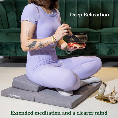 Yoga Meditation Cushion Set,Large Square Meditation Floor Pillow, Meditation Mat and Pillow Set for Sitting on Floor,Zafu and Zabuton Accessories(31.5")